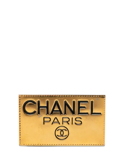 CHANEL Pre-Owned 1950-1970 CC Gold Plated Logo Plate Brooch costume brooch Gold OB1N2URFFPB7T8J9