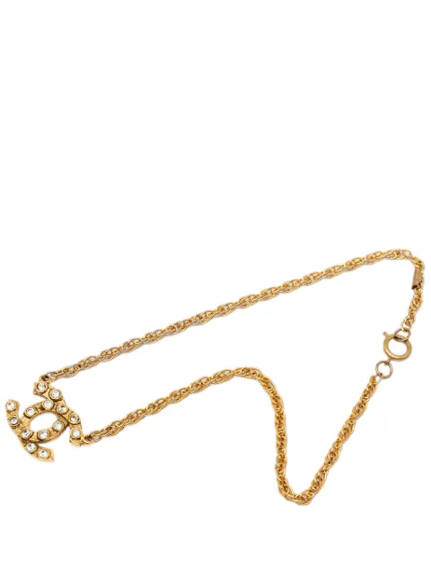 CHANEL Pre-Owned 1970-1980 CC Gold Plated Strass Pendant Necklace costume necklace Gold JJYIIK3R8SKM3F9F