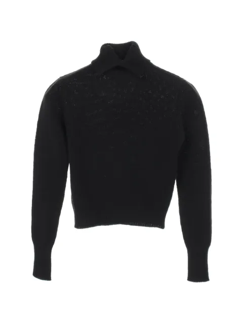 Prada Pre-Owned 2010s Triangle-patch roll-neck sweater Black 1081230