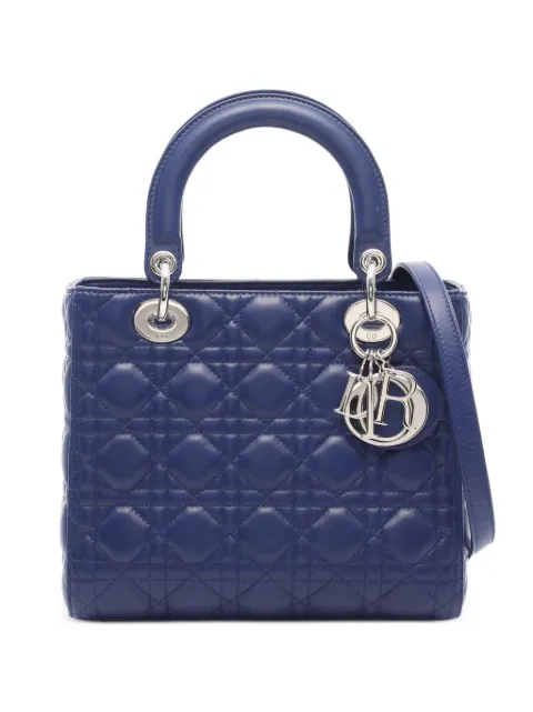 Christian Dior Pre-Owned 2010s Lady Dior Cannage handbag Blue 1083642