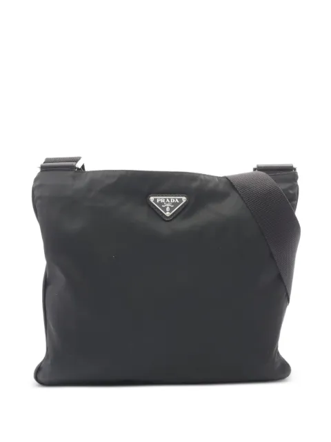 Prada Pre-Owned 2000s triangle-logo messenger bag Black 1084886