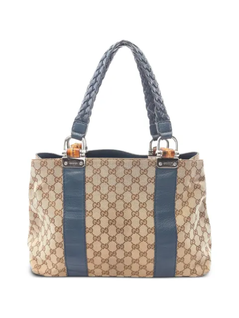 Gucci Pre-Owned 2000s Bamboo GG canvas tote bag Neutrals 1083805