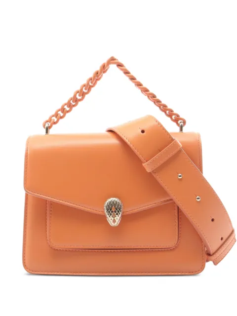 Bvlgari Pre-Owned 2010s Serpenti Forever leather handbag Orange 1085625