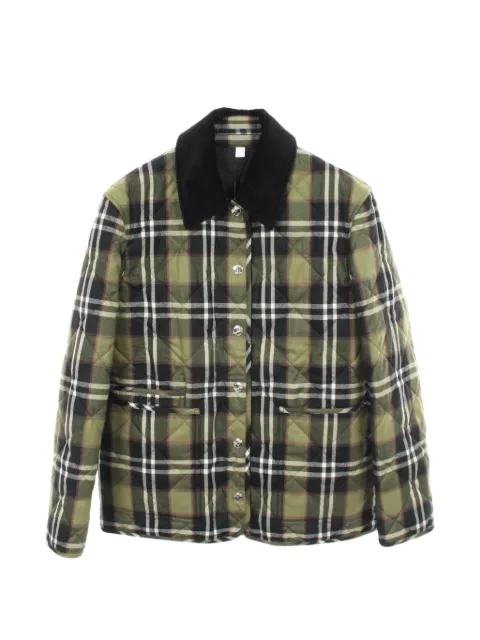 Burberry Pre-Owned 2020s quilted check jacket Green 1073683