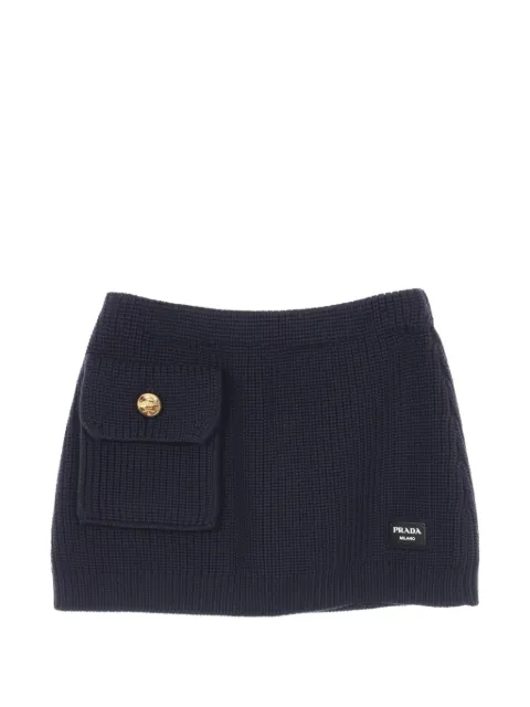Prada Pre-Owned 2010s knit pocket mini skirt Blue 1081229