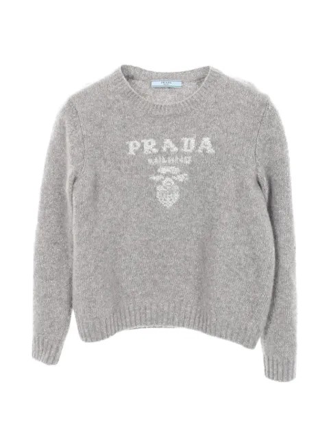 Prada Pre-Owned 2010s logo-detail sweater Grey 1078478