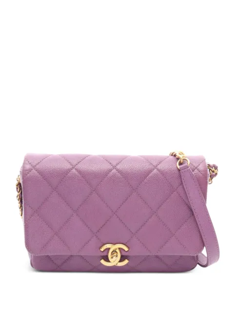 CHANEL Pre-Owned 2021 small Matelassé flap shoulder bag Purple 1084513LXJNHK8L