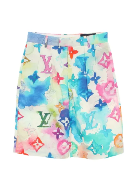 Louis Vuitton Pre-Owned watercolor Monogram shorts White 1083405