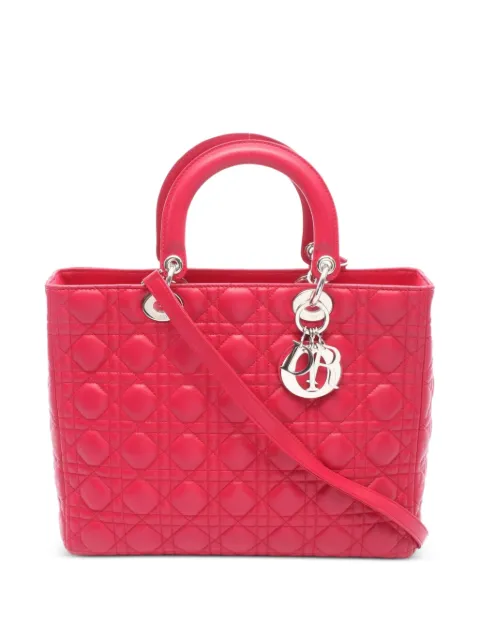 Christian Dior Pre-Owned 2010s large Lady Dior tote bag Pink 1084551
