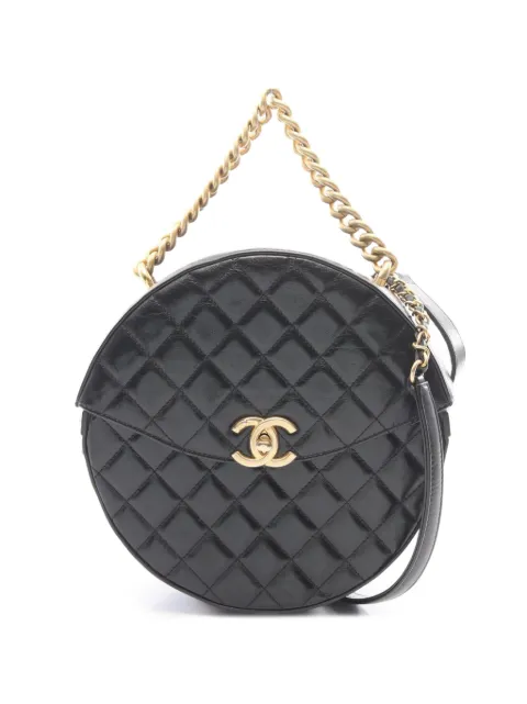 CHANEL Pre-Owned 2018 Round Flap crossbody bag Black 108559925033783