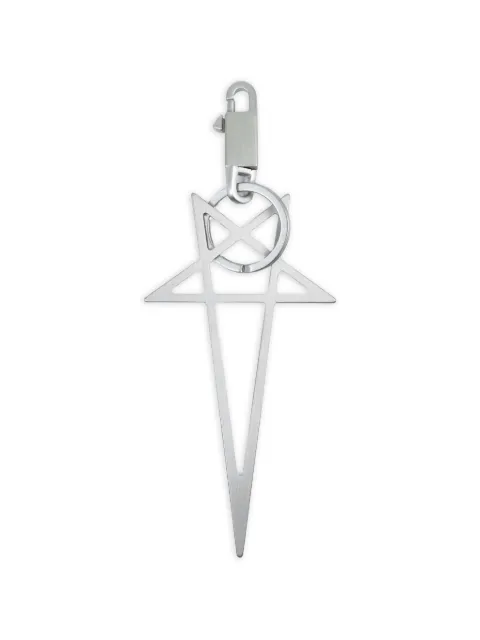 Rick Owens Temple Big Pentagram-pendant keyring Silver RA02F0992
