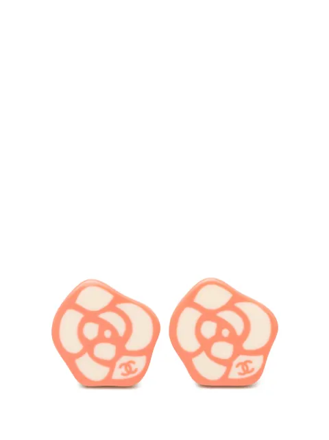 CHANEL Pre-Owned 2005 CC Resin Camellia Clip On Earrings costume earrings White LNQDGACP8K44GK0U