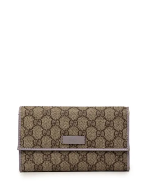 Gucci Pre-Owned 2000-2015 GG Supreme Continental Flap Wallet long wallets Purple GFJK2PPALICB0FY7