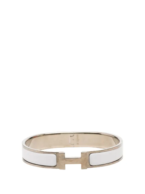 Hermès Pre-Owned 2010-2026 Narrow Enamel Clic H Bracelet GM costume bracelet White F4FBE7IZX9FOOMBV