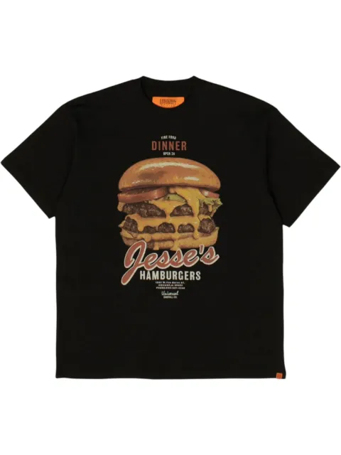 UNIVERSAL OVERALL hamburger-print T-shirt Black U2623219A