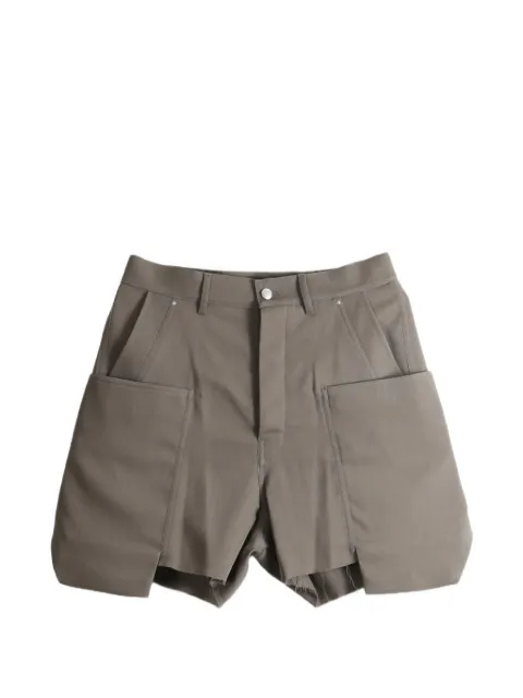 Rick Owens raw-edge panelled shorts Grey RU02F4382WT