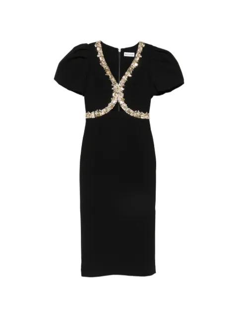 Rebecca Vallance Alexandrite crystal-embellishment midi dress Black 26021673