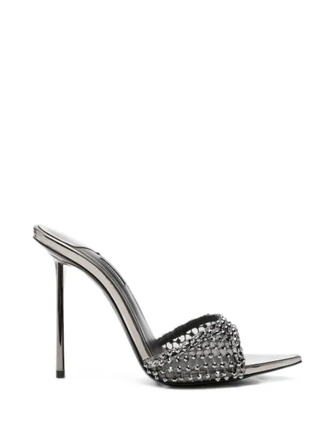 Le Silla Gilda crystal-embellished pointed-toe heeled sandals Silver 6618E100BXPPSTE