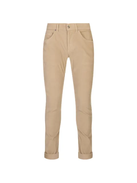 DONDUP corduroy logo-plaque trousers Neutrals UP232VS0028UPT0