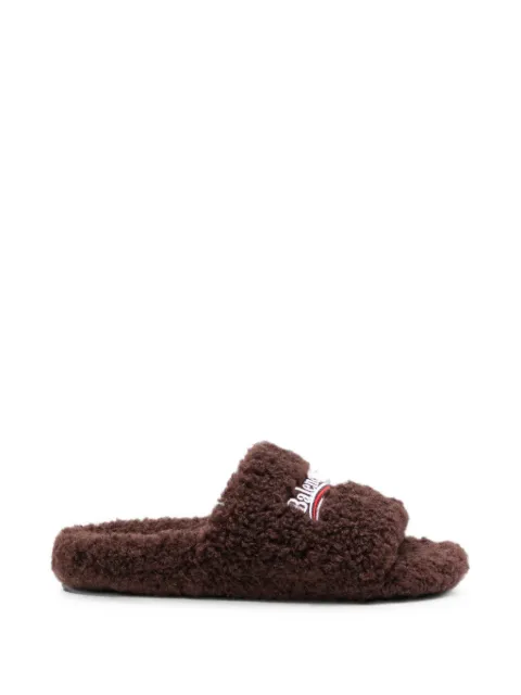 Balenciaga Furry Open slides Brown 654261W14C2