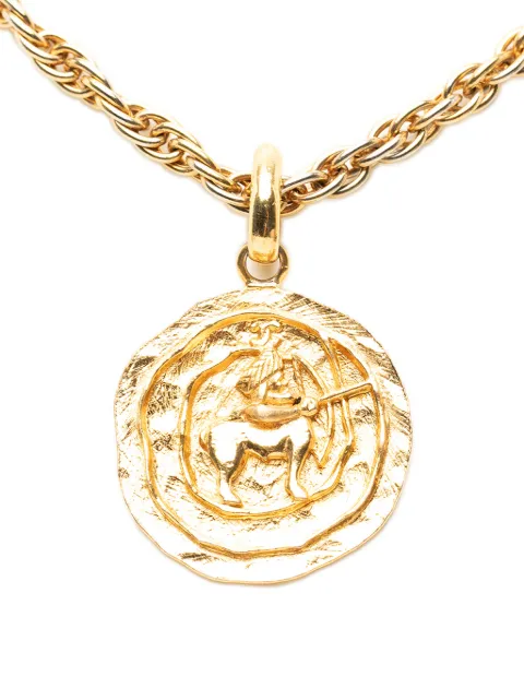 CHANEL Pre-Owned 1980-1990 CC Gold Plated Centaur Medallion Pendant Necklace costume necklace Gold BVT6SFW4QLEEU44U