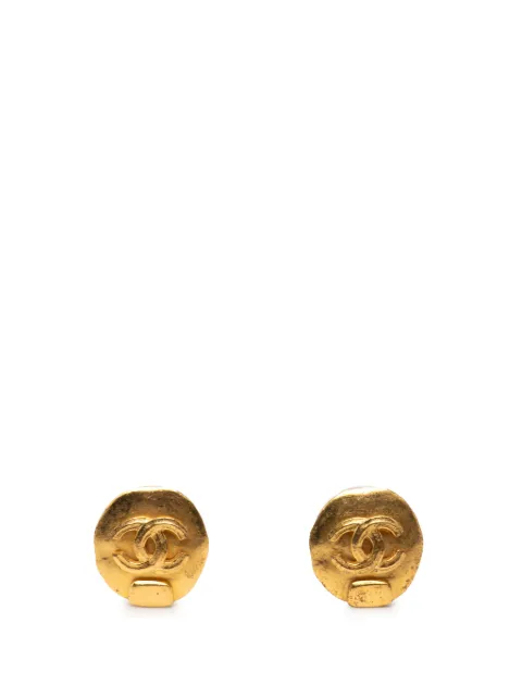 CHANEL Pre-Owned 1998 CC Gold Plated Round Clip On Earrings costume earrings Gold B11189HHF88SR8QT