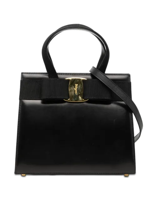 Ferragamo Pre-Owned 1990-2010 Leather Vara Bow satchel Black 9HM57CVUYSN2QGGX