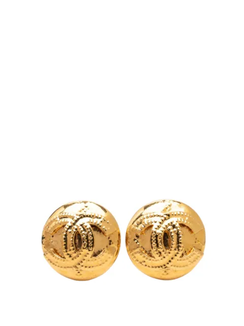 CHANEL Pre-Owned 1994 CC Gold Plated Round Clip On Earrings costume earrings Gold XSHQLBMOFF8YWRTS