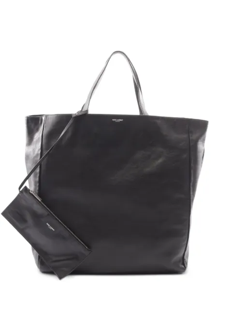 Saint Laurent Pre-Owned 2000s logo-print leather tote bag Black 1083359