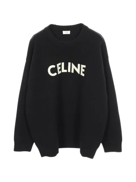 Celine Pre-Owned 2010s logo-print sweater Black 1080221
