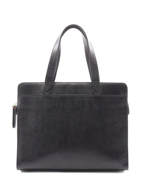 CHANEL Pre-Owned 1997-1999 logo-detail tote bag Black 10845855284401