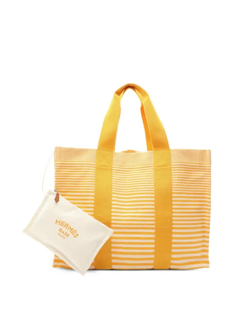 Hermès Pre-Owned 2010s Bayadère pouch tote bag Yellow 1084532