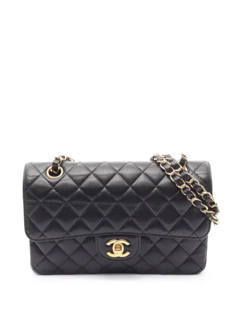 CHANEL Pre-Owned 2010s diamond-quilted double-flap shoulder bag Black 1083696