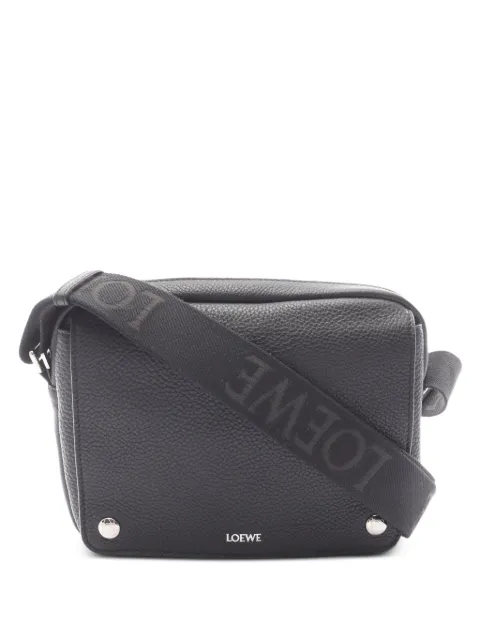 Loewe Pre-Owned 2020s medium Pebble leather messenger bag Black 1085639