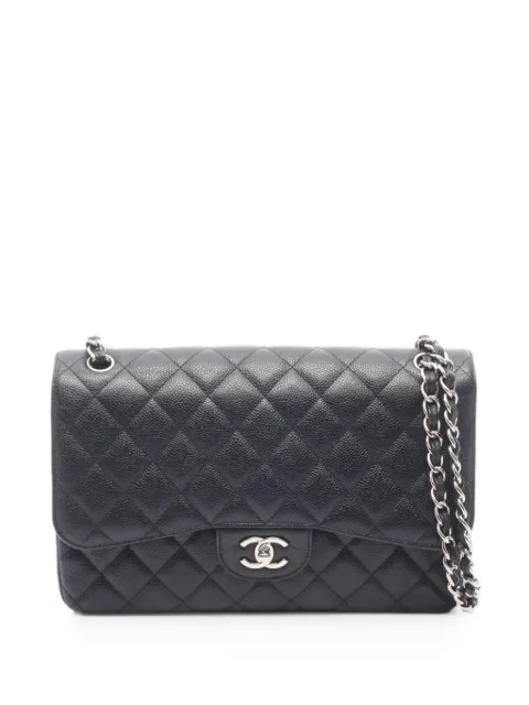 CHANEL Pre-Owned 2013-2014 jumbo Classic Double Flap shoulder bag Black 108532118192649