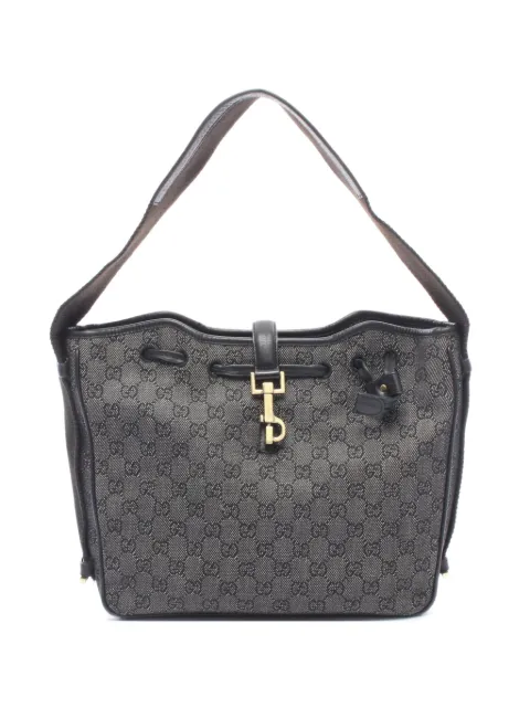 Gucci Pre-Owned 2000s GG-Supreme denim shoulder bag Black 1084379