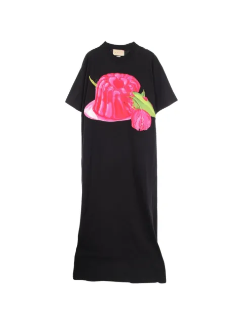 Gucci Pre-Owned 2010s Rose Print logo dress Black 1083979