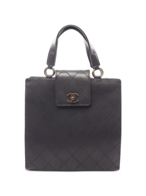 CHANEL Pre-Owned 1996-1997 quilted turn-lock handbag Black 10843504765678