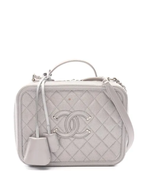 CHANEL Pre-Owned 2016-2017 CC Filigree Vanity two-way handbag Silver 108459322648307