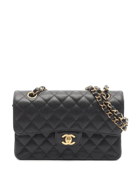CHANEL Pre-Owned 2010s Double Flap Caviar-leather shoulder bag Black 1083668