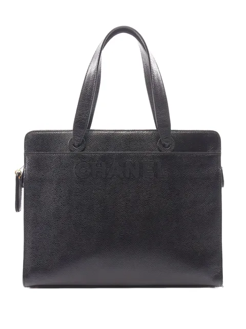 CHANEL Pre-Owned 1997-1999 Caviar Logo tote bag Black F10SXS0Z2U6MS52J