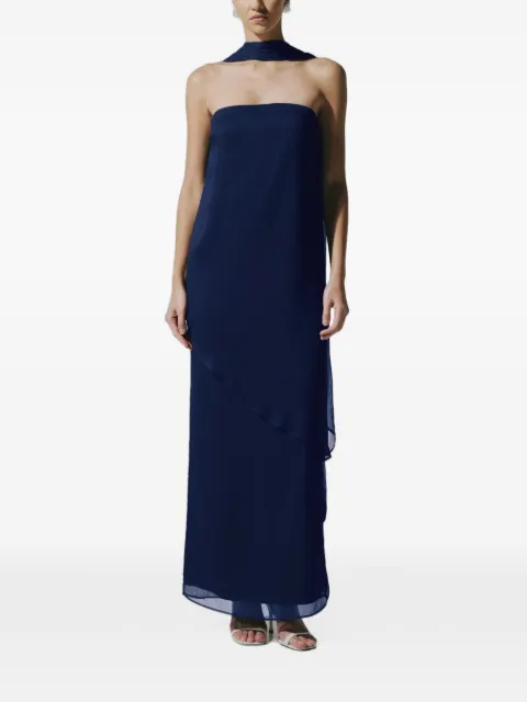 Baobab El strapless layered chiffon maxi dress Blue 6120480