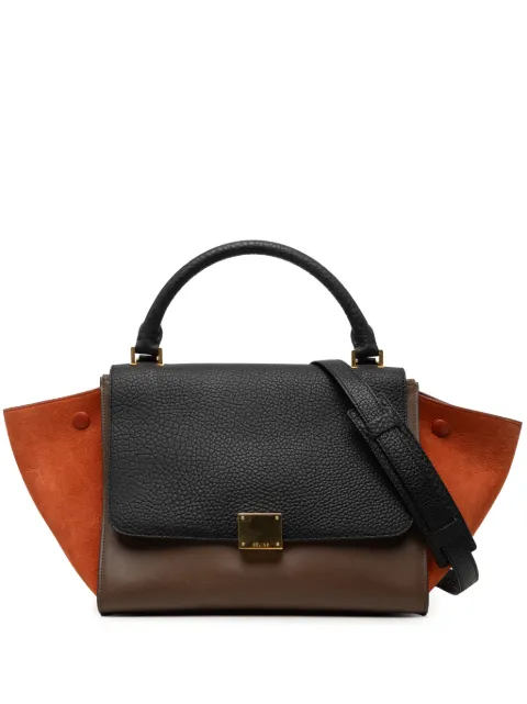 Celine Pre-Owned 2015 Small Tricolor Leather Trapeze satchel Brown L2RAEVRLUS5K047A