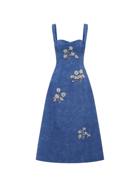 Leo Lin Beatrice crystal-embellished midi dress Blue LLFW26062BLUE