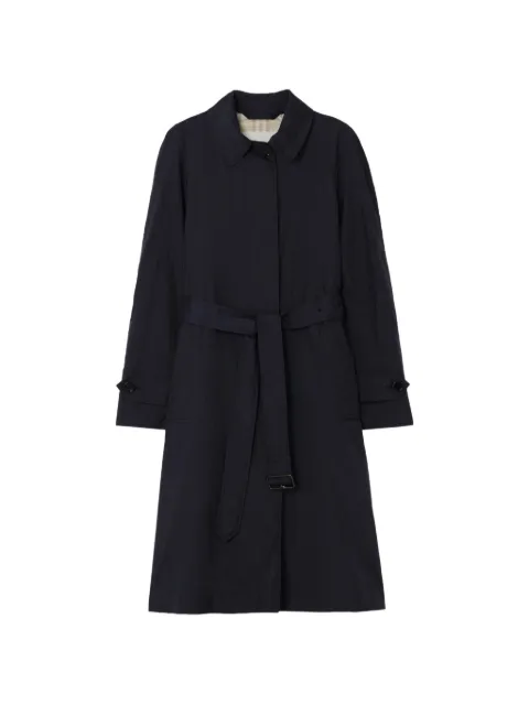 Burberry long belted nylon Tickhill car coat Blue 8127005