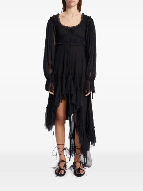 Ann Demeulemeester Giti empire ruffled asymmetric-hem dress Black B0013946FA736