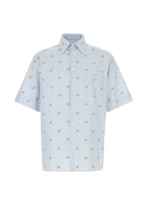 Valentino Garavani embroidered striped shirt Blue VAAF15B96