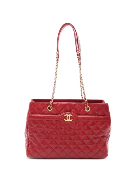 CHANEL Pre-Owned 2015-2016 Matelassé Caviar shoulder bag Red 108543321935146