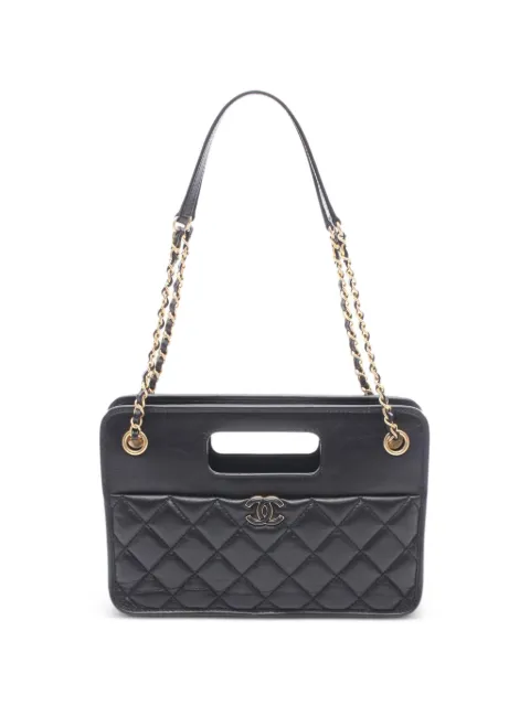 CHANEL Pre-Owned matelassé-chain leather shoulder bag Black 1084520HNA8G505