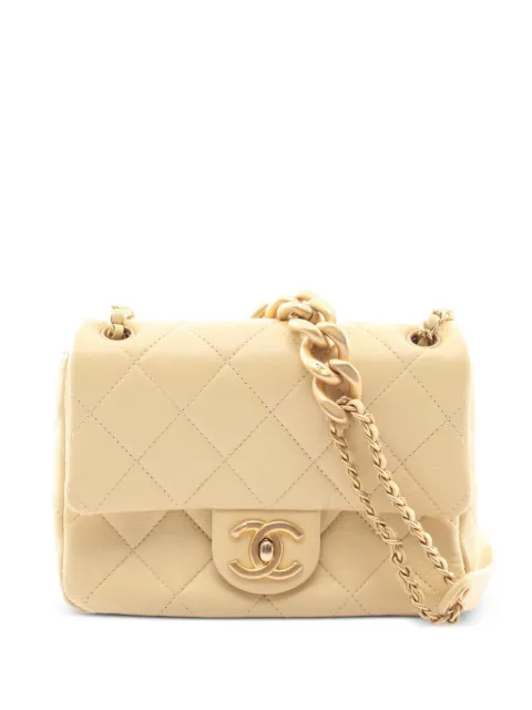 CHANEL Pre-Owned 2021 mini Matelassé chain shoulder bag Yellow 1084874T55JUX69